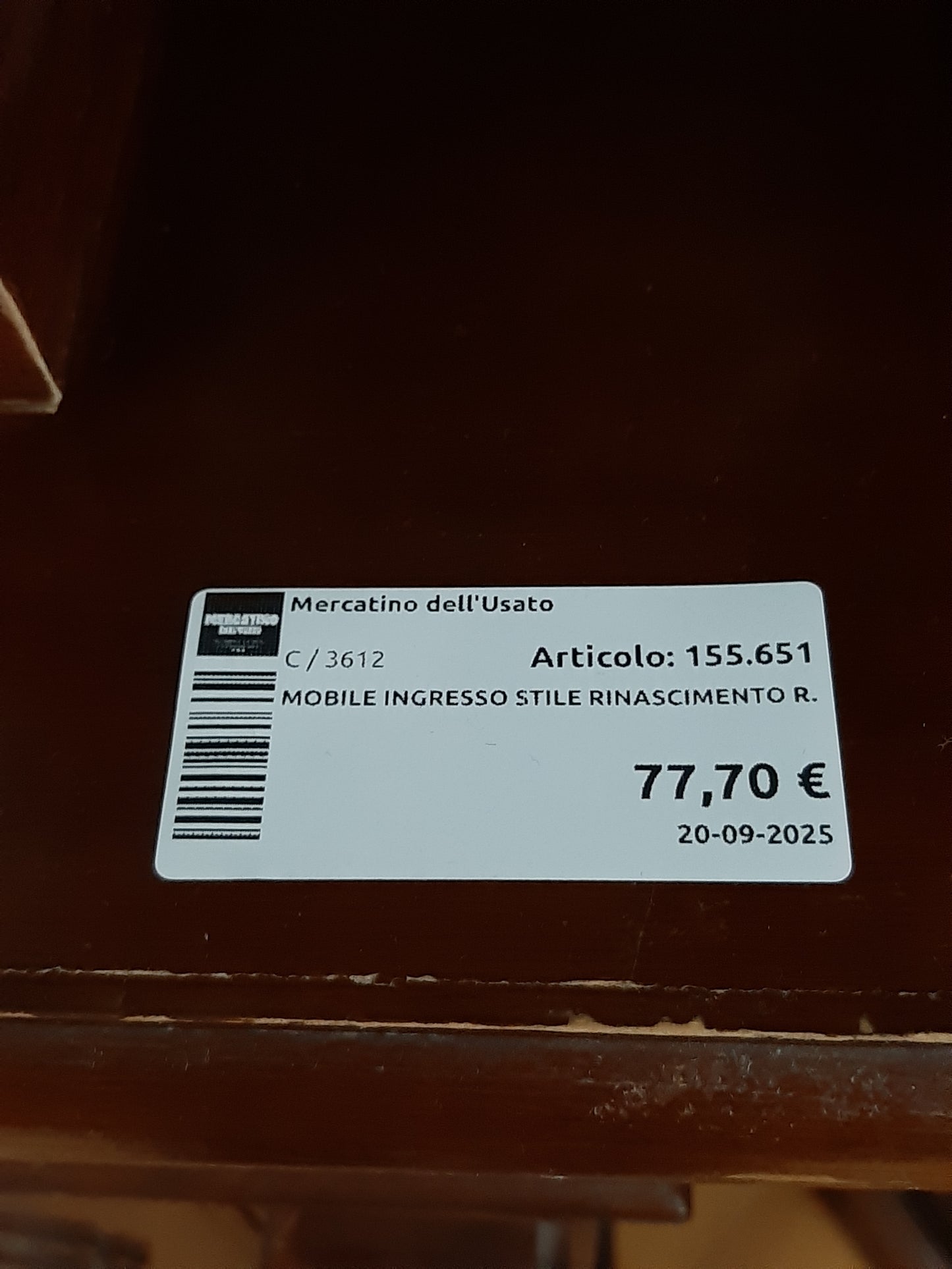 Mobile Ingresso Stile Rinascimento R.