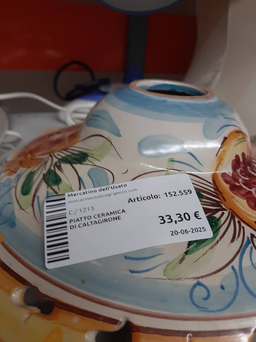 Piatto Per Lampadario Ceramica Di Caltagirone