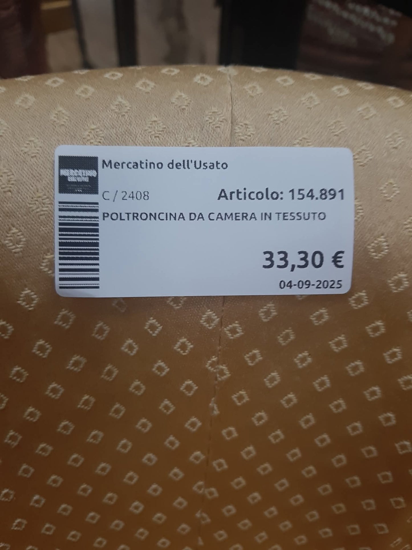 Poltroncina Da Camera In Tessuto