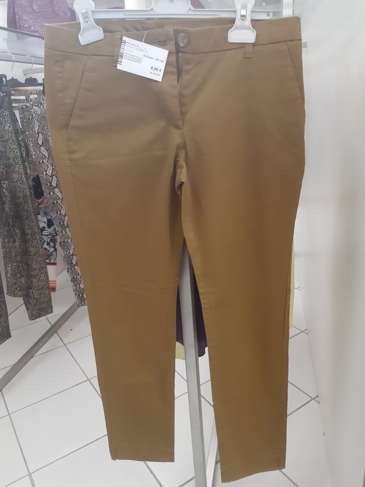 Pantalone Sisley Mis 42 Panna/blu/avion/senape/verde