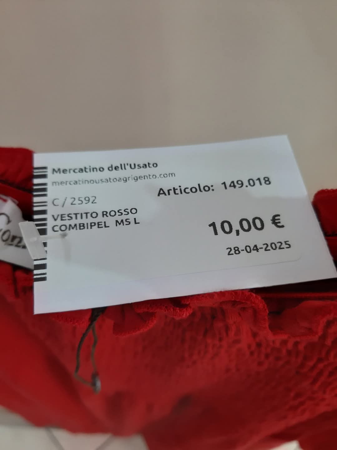 Vestito Rosso Combipel Ms L