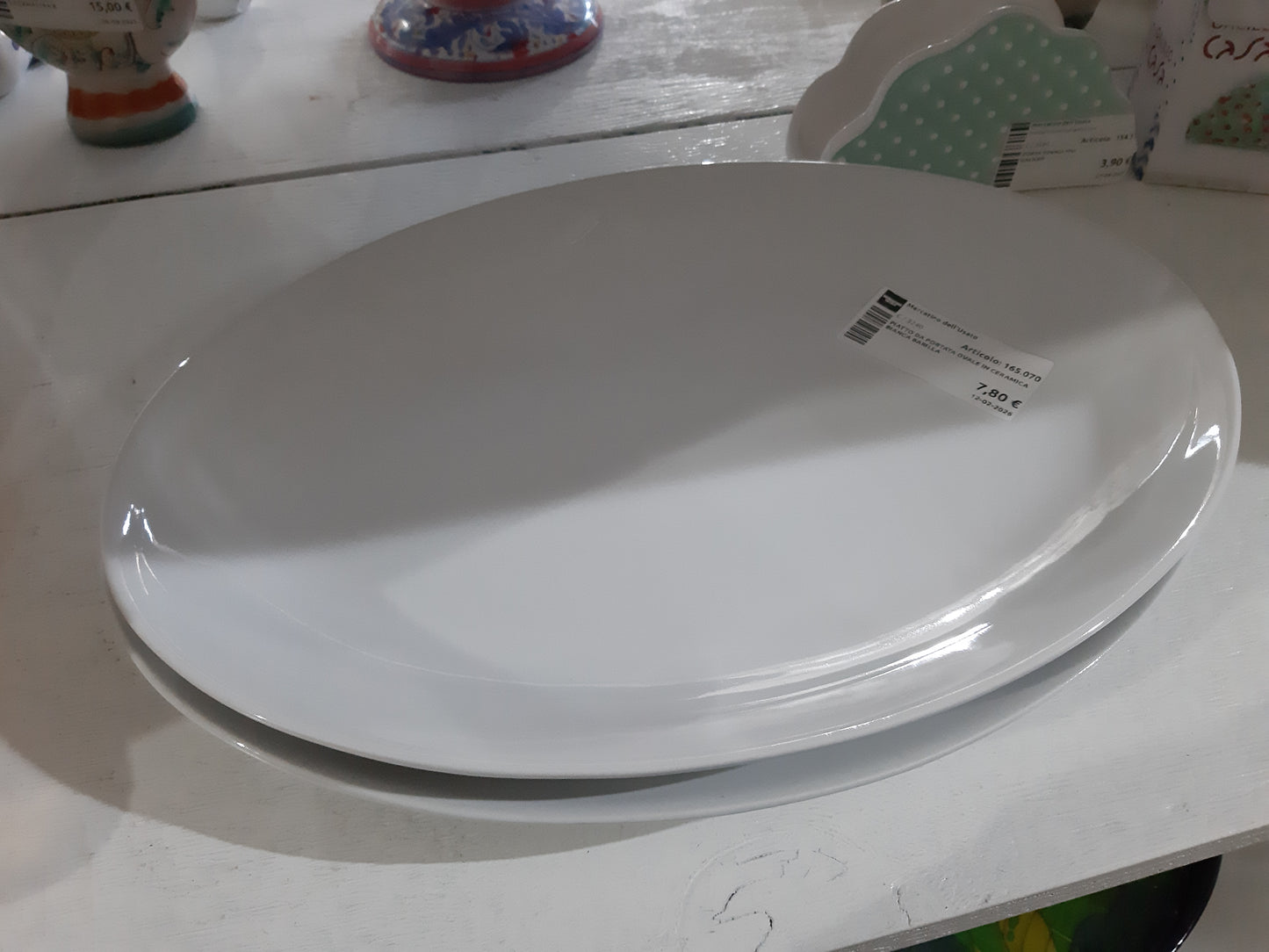 Piatto Da Portata Ovale In Ceramica Bianca Barilla