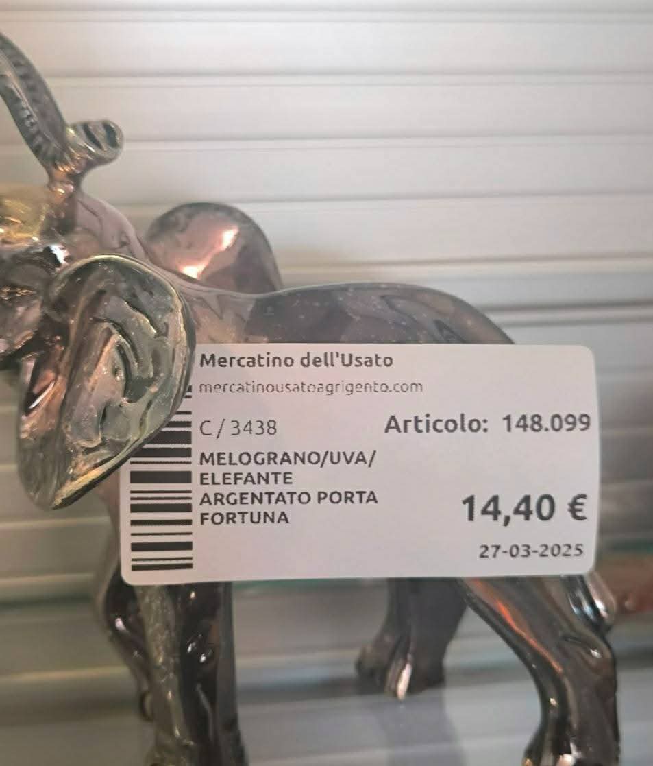 Melograno/uva/elefante Argentato Porta Fortuna