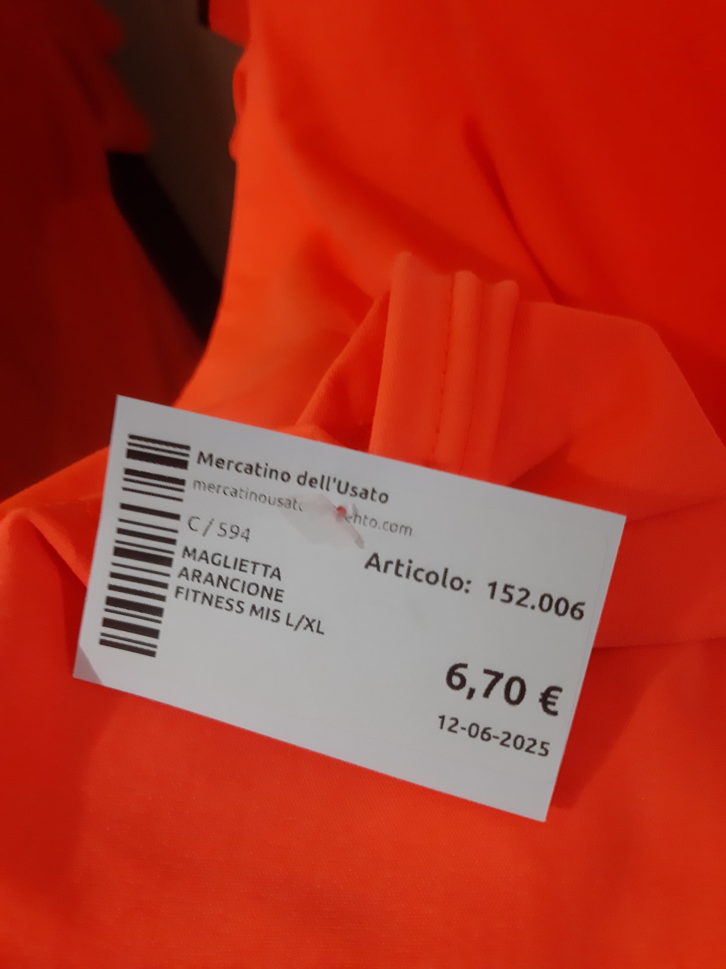 Maglietta Arancione Fitness Mis L/xl