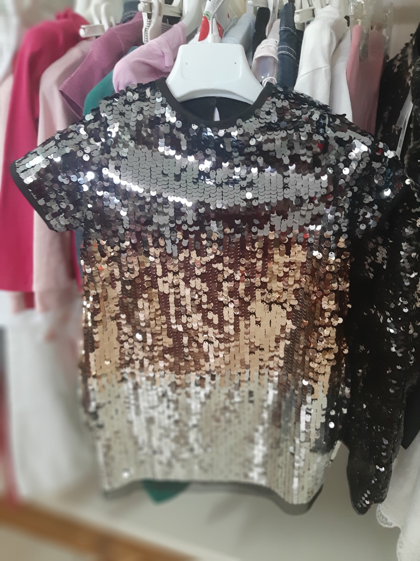 Vestito Pallettes Oro E Argento 3-4 Anni