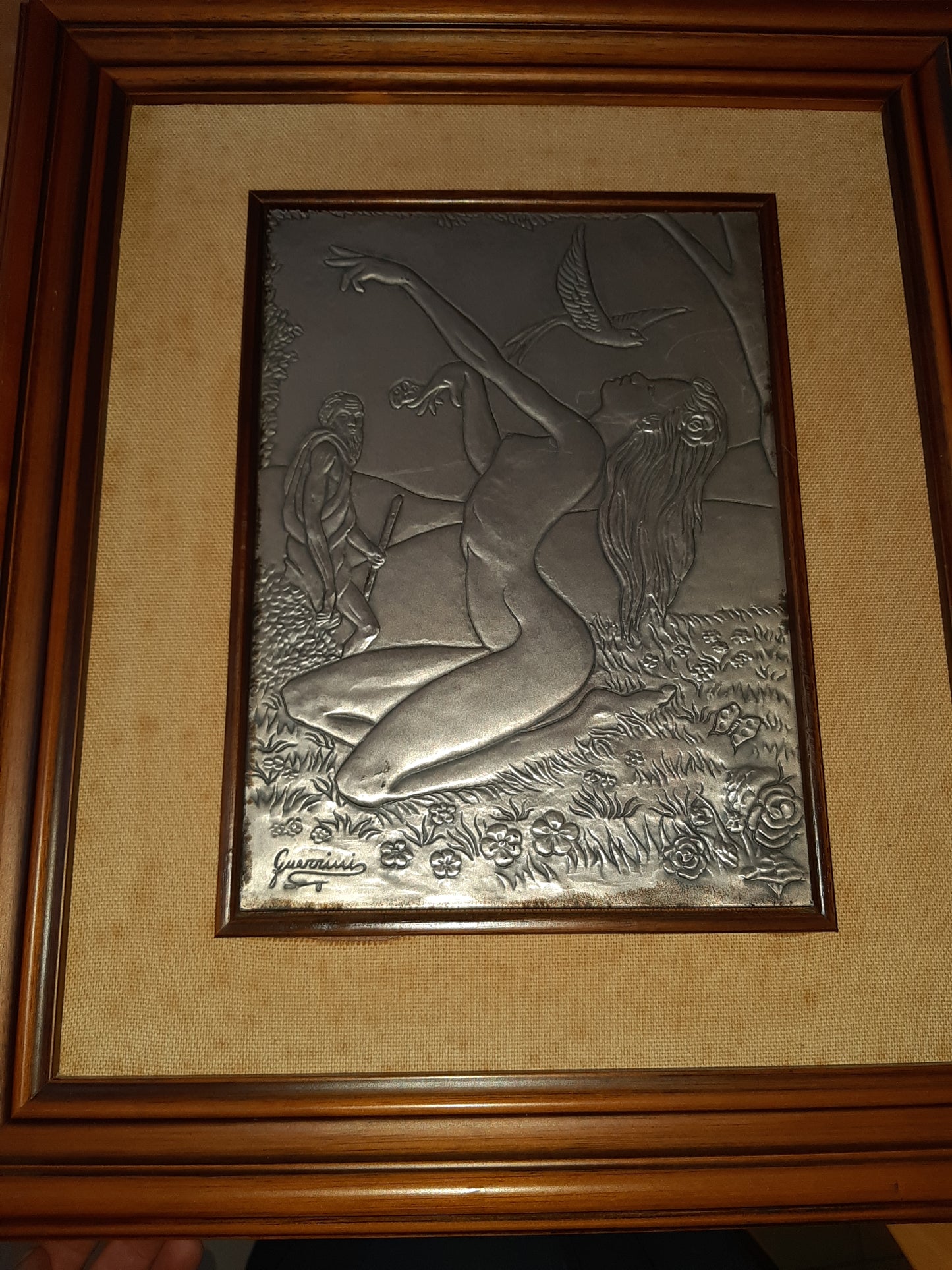 Quadro Bassorilievo Su Lastra Argento Guerrini