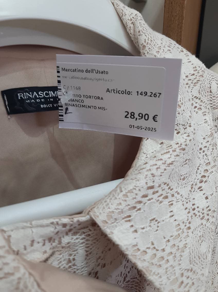 Vestito Tortora E Bianco Rinascimento Mis- M