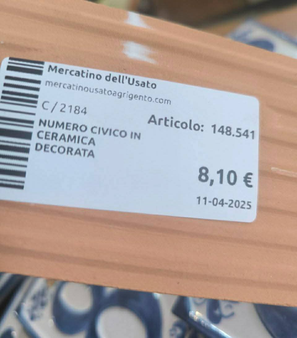 Numero Civico In Ceramica Decorata