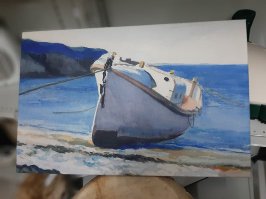 Quadro In Tessuto Battello Spiaggiato