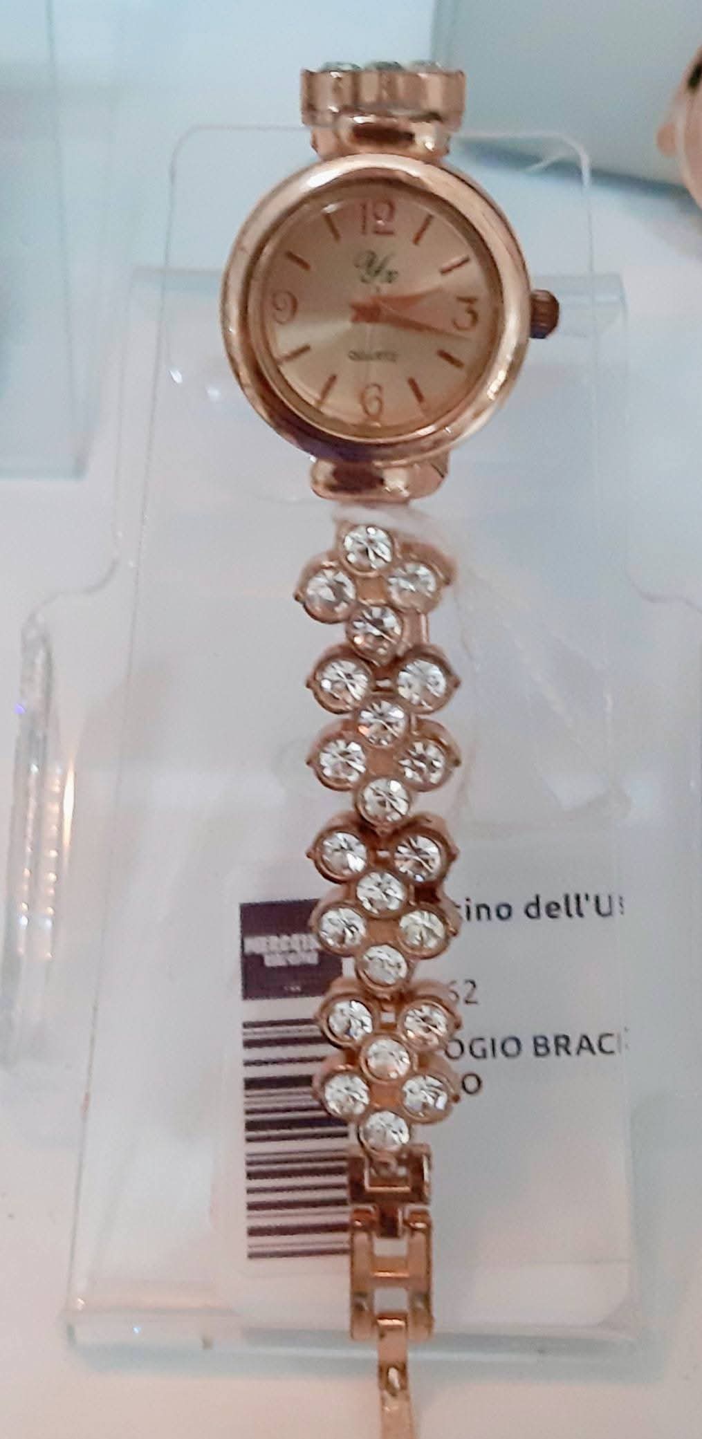 Orologio Bracciale Con Strass Rosato