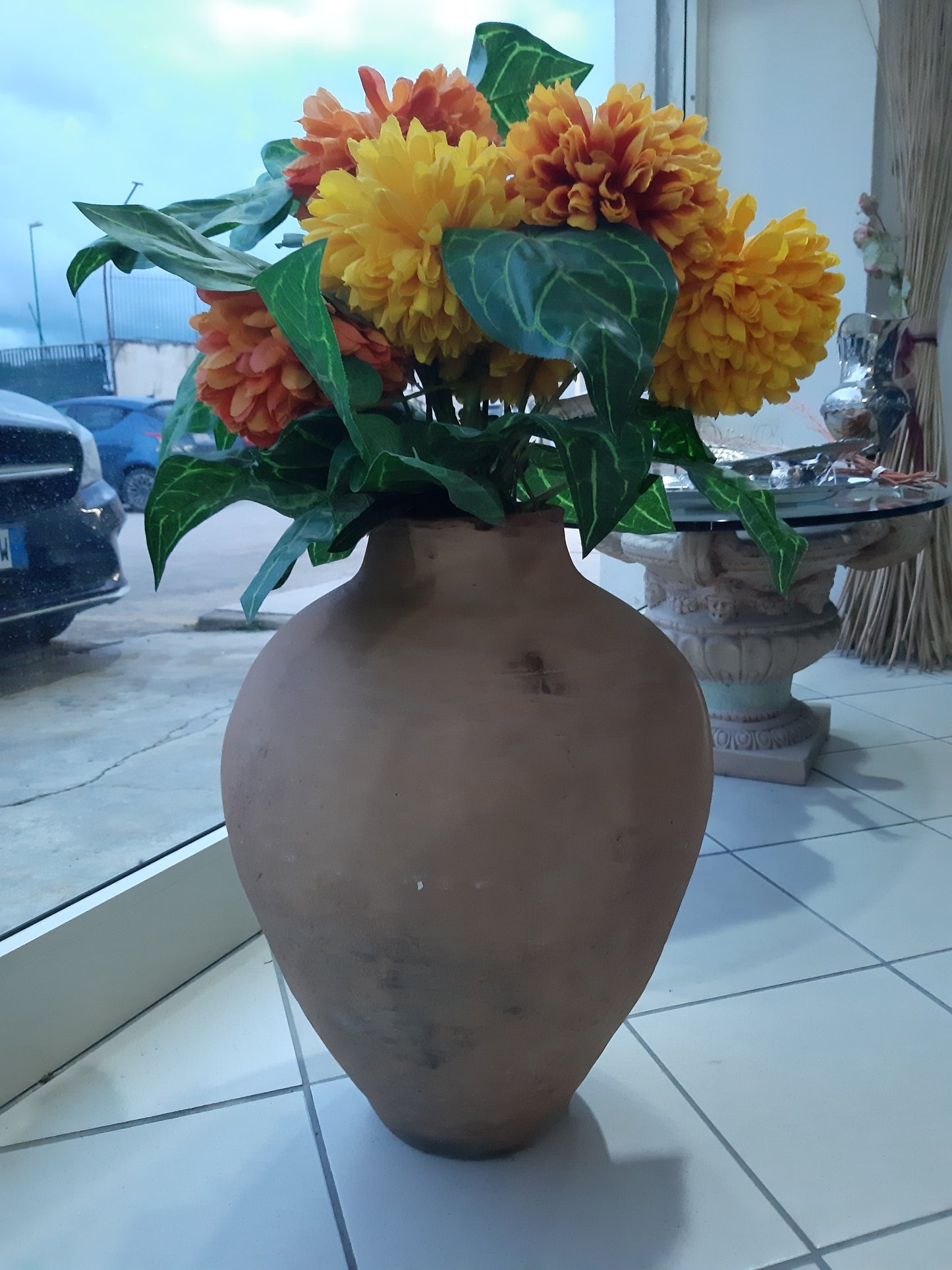 Mazzo Di Fiori Tipo Ortensia Finti