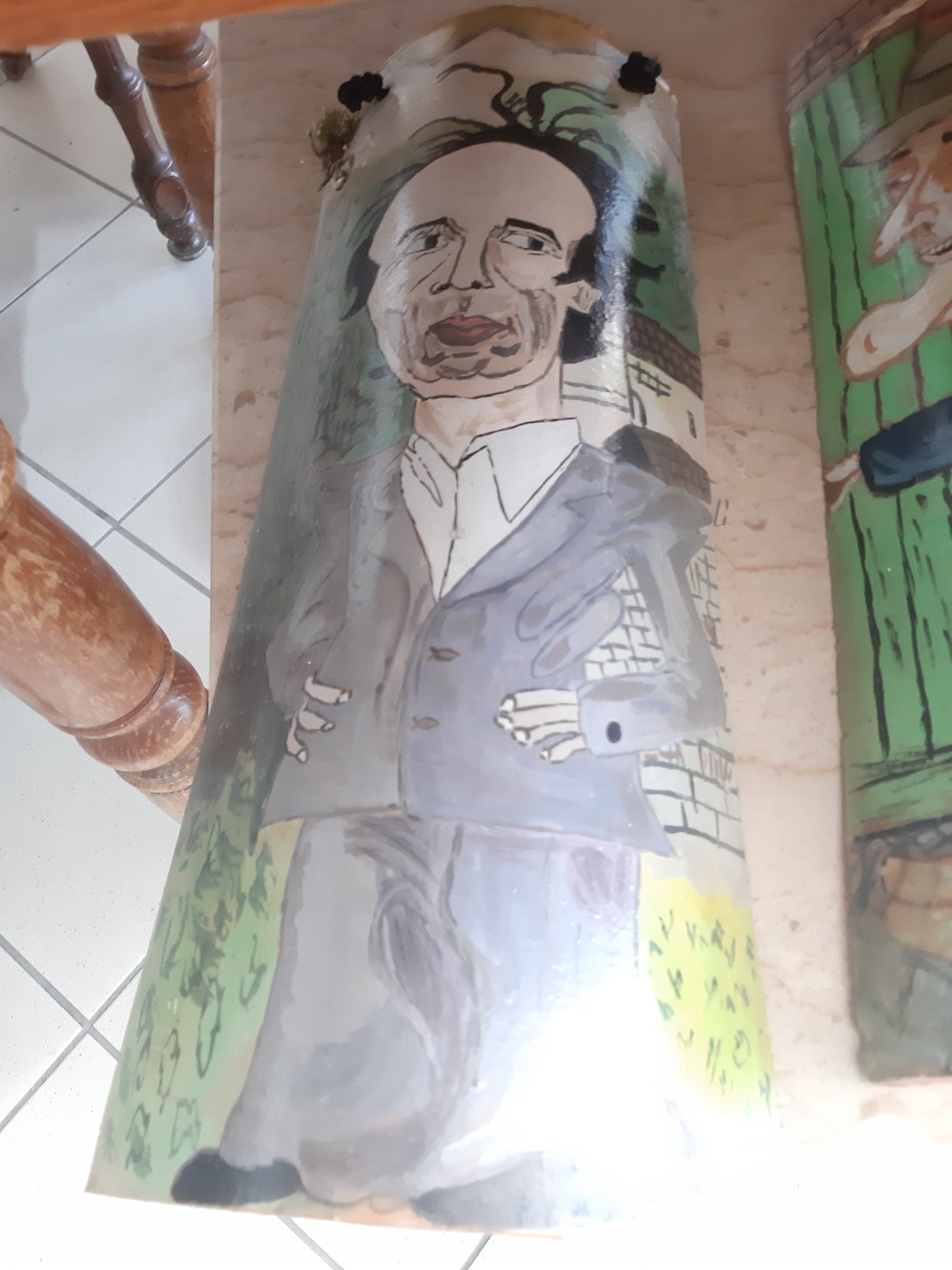 Tegola Decorata Caricatura Personaggio Noto