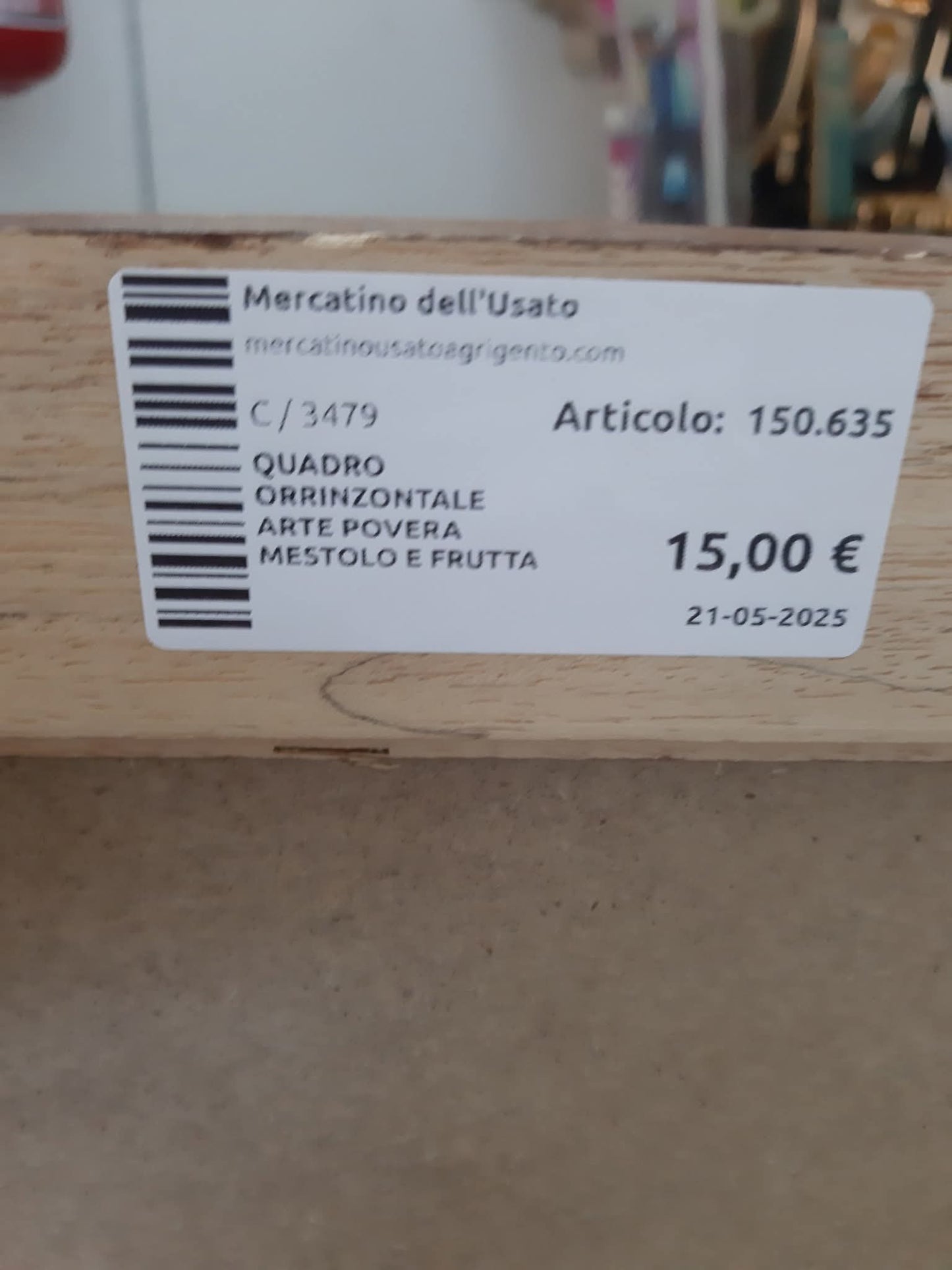 Quadro Orrinzontale Arte Povera Mestolo E Frutta