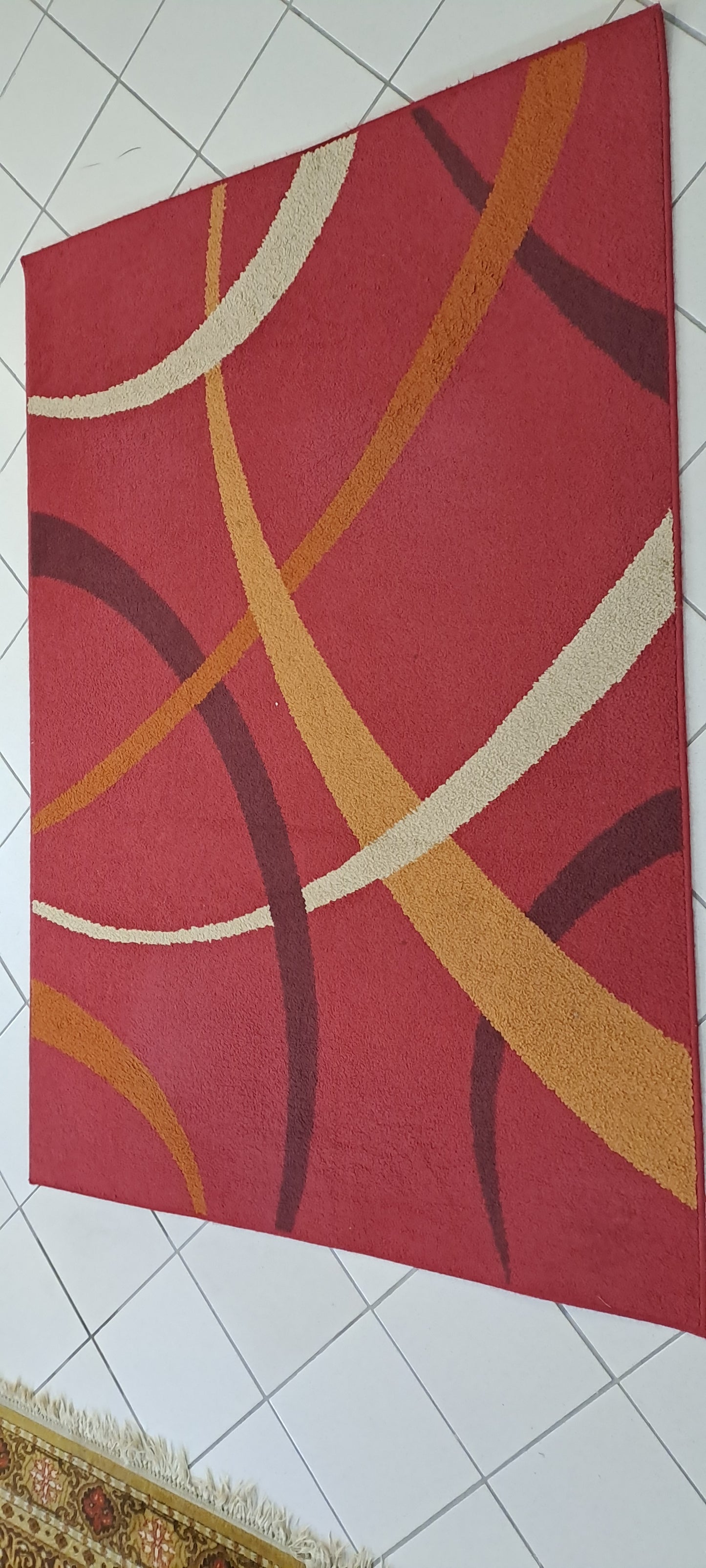Tappeto Moderno Bordeaux Semi Cerchi 200x140