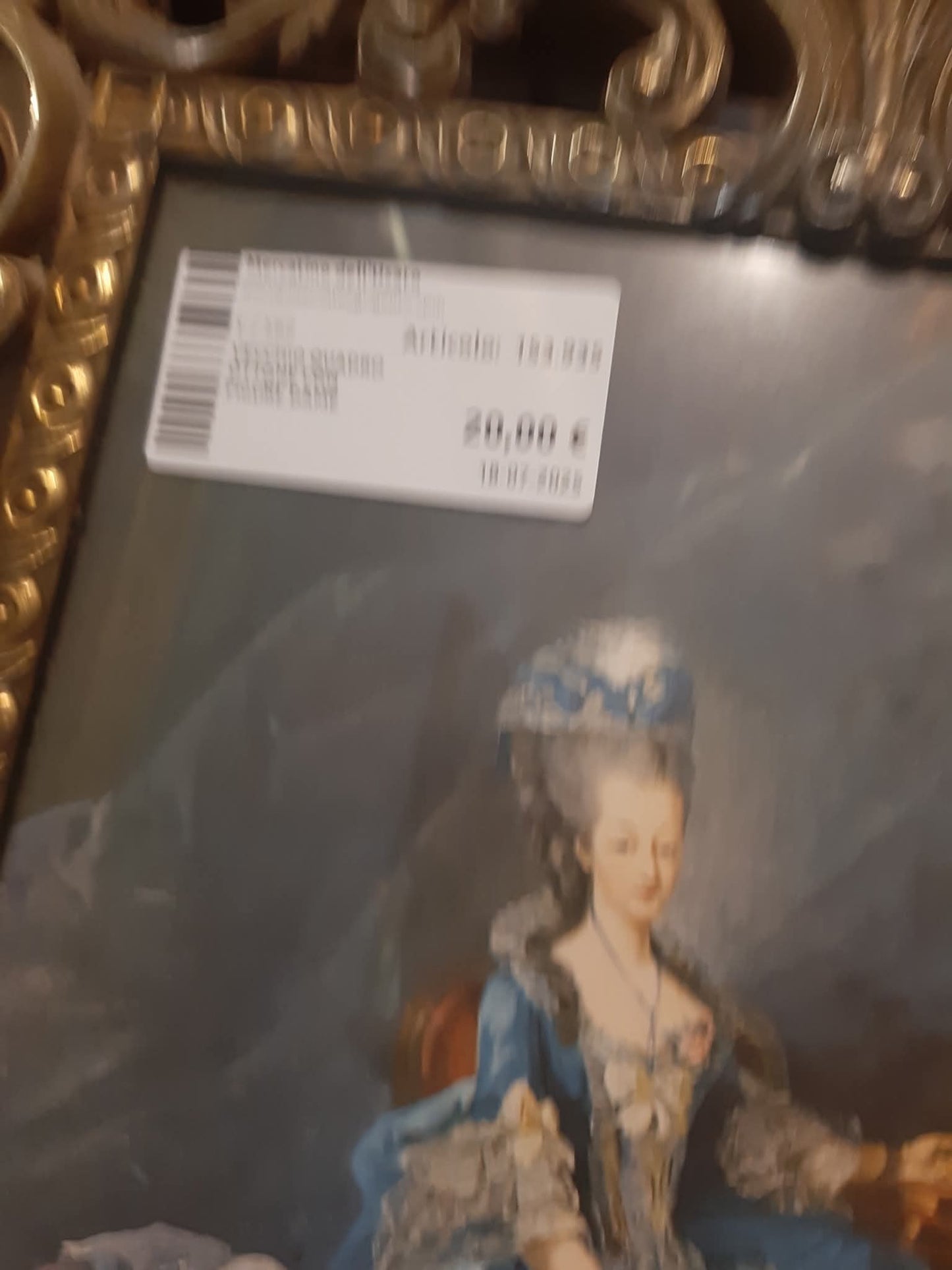 Vecchio Quadro Ottone Con Figure Dame
