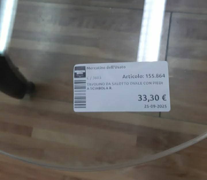 Tavolino Da Salotto Ovale Con Piedi A Sciabola R.