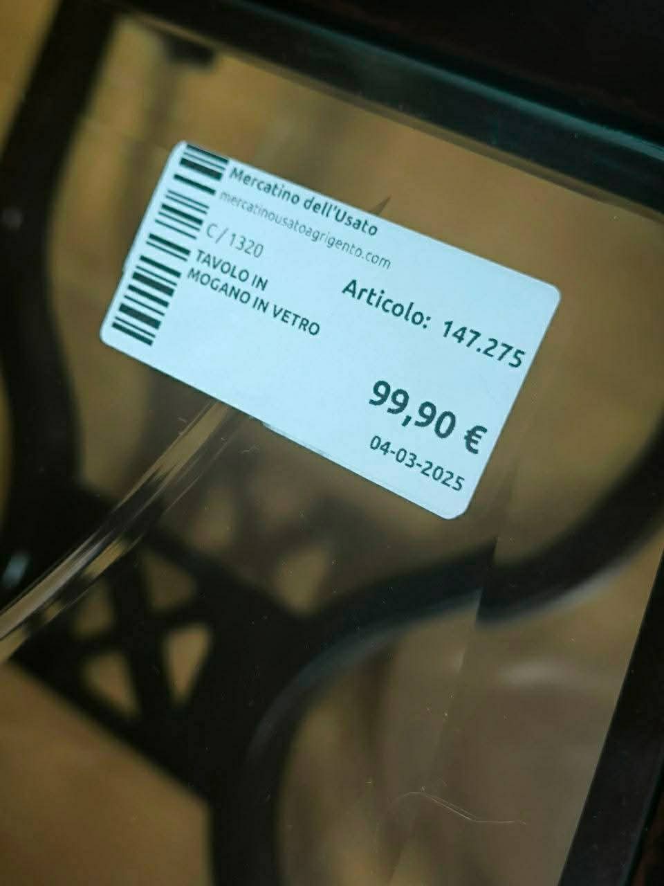 Tavolo In Mogano In Vetro