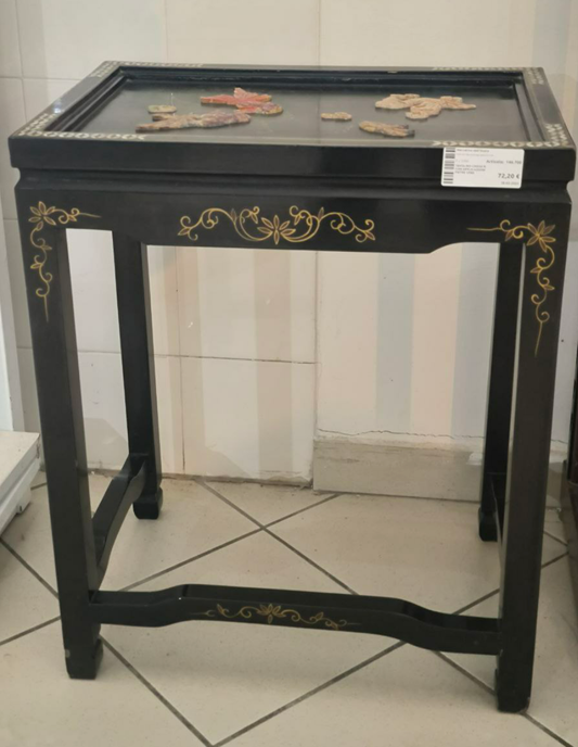 Tavolino Cinese R. Con Applicazione Pietre Vere