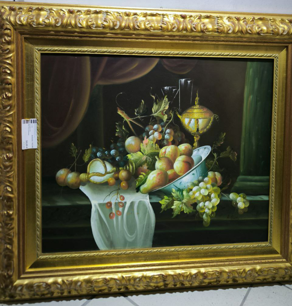 QUADRO RAFFIGURANTE 
FRUTTA E LAMPADA