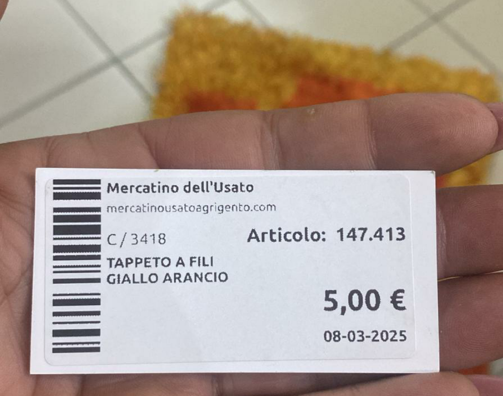 Tappeto A Fili Giallo Arancio