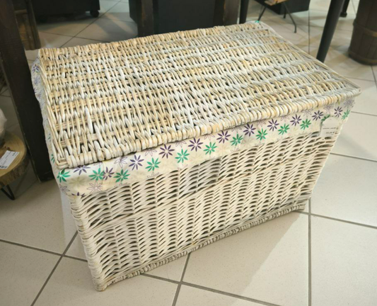 Cesta Con Coperchio In Rattan