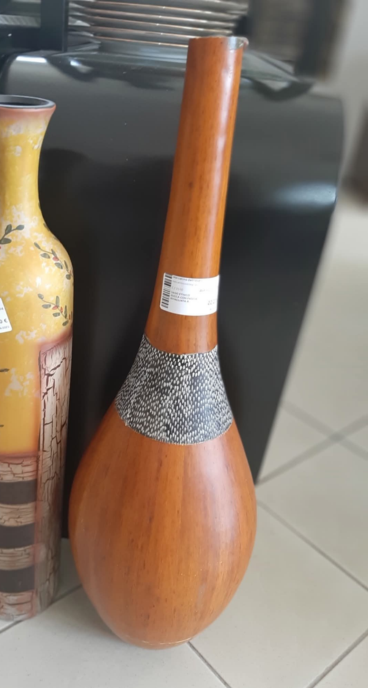 Vaso Etnico Zucca Con Fascia Intagliata R.