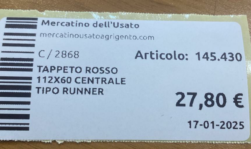 TAPPETO ROSSO 112X60 CENTRALE TIPO RUNNER