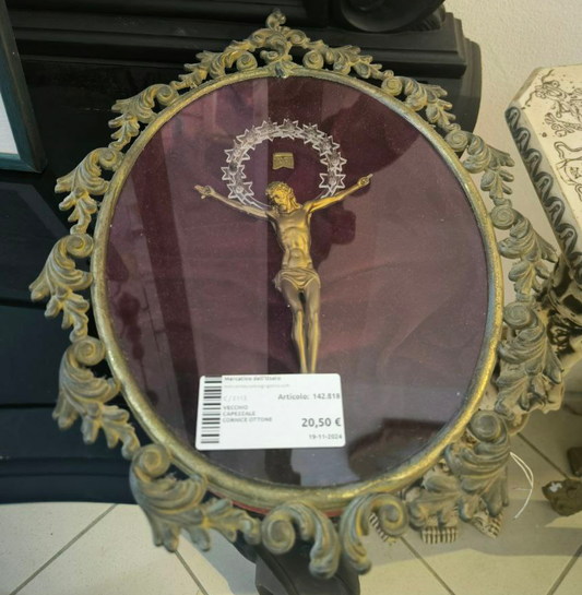 Vecchio Capezzale Cornice Ottone