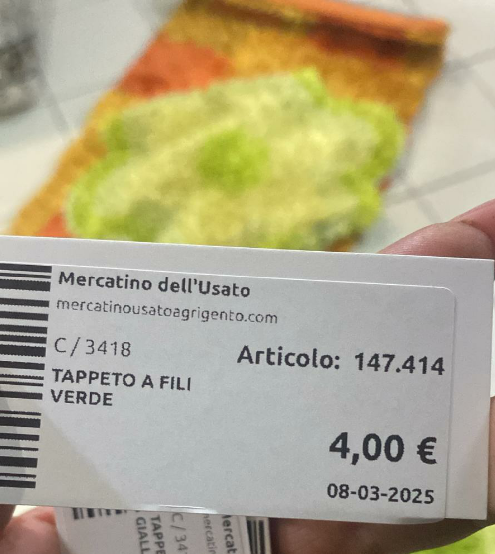 Tappeto A Fili Verde
