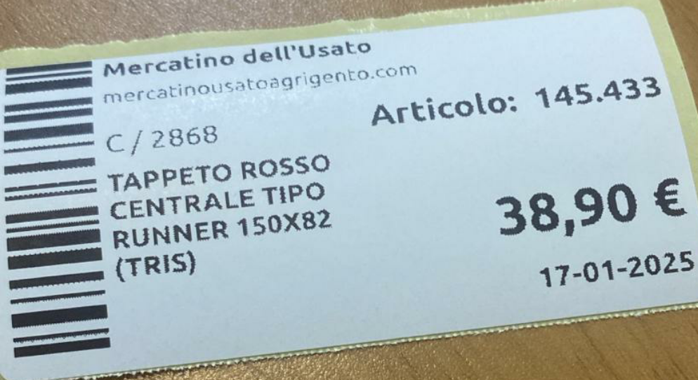 TAPPETO ROSSO CENTRALE TIPO RUNNER 150X82 (TRIS)