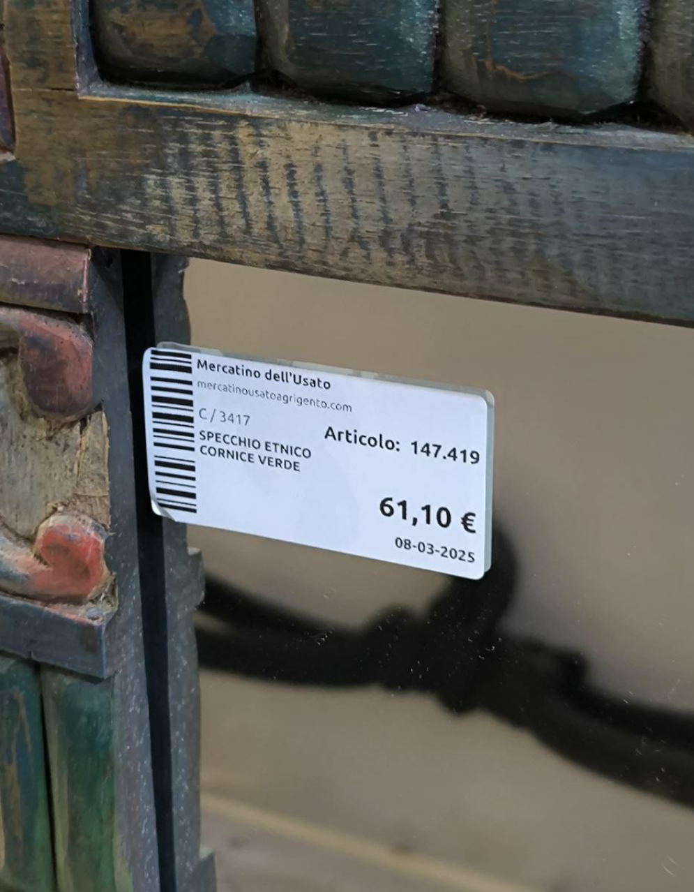 Specchio Etnico Cornice Verde
