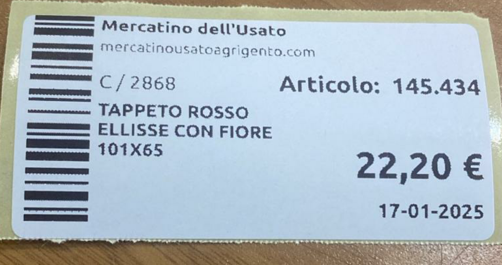TAPPETO ROSSO ELLISSE CON FIORE 101X65