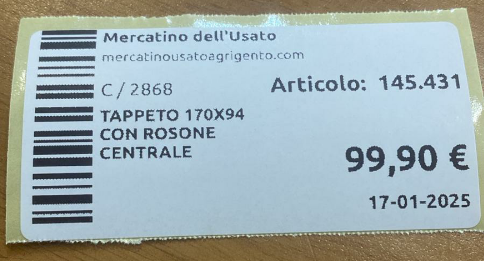 TAPPETO 170X94 CON ROSONE CENTRALE