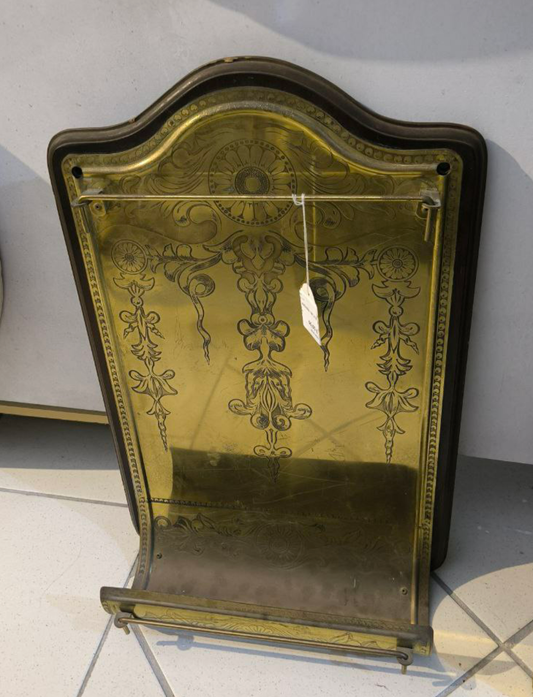 Vecchio Oggetto Da Parete Legno E Ottone Non Identificato