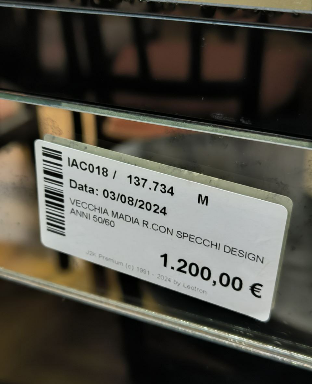 Vecchia Madia R.con Specchi Design Anni 50/60