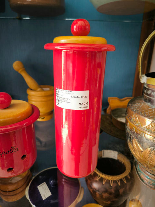 PORTA SPAGHETTI IN CERAMICA ROSSA CON TAPPO