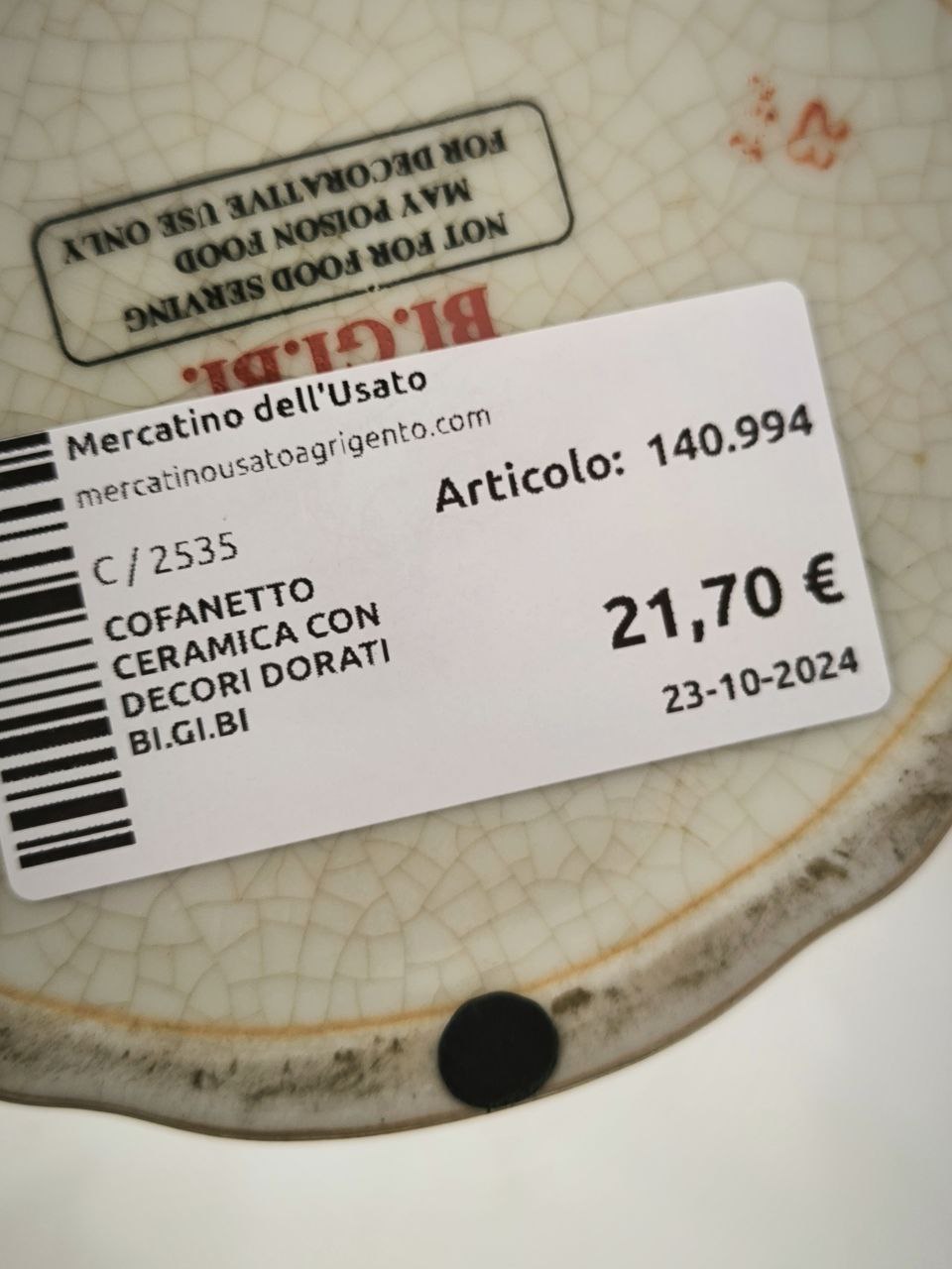 COFANETTO CERAMICA