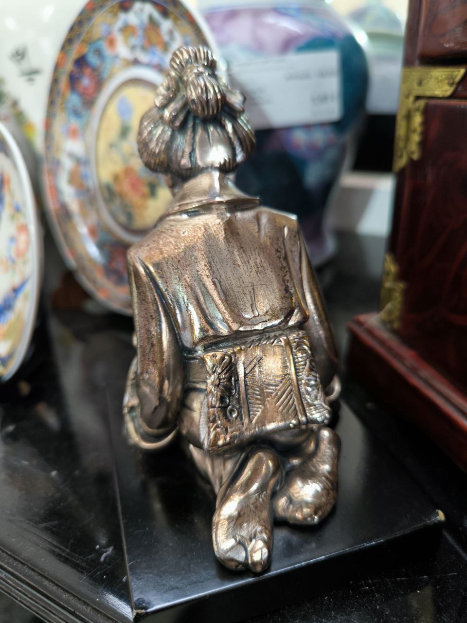 STATUETTA ARGENTATA su BASE LEGNO
