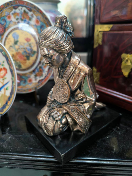 STATUETTA ARGENTATA su BASE LEGNO