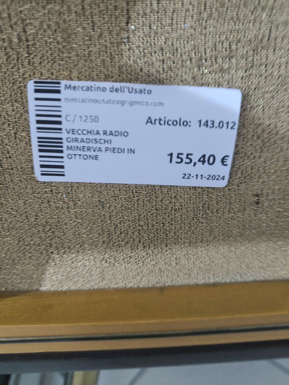 VECCHIA RADIO GIRADISCHI MINERVA PIEDI IN OTTONE