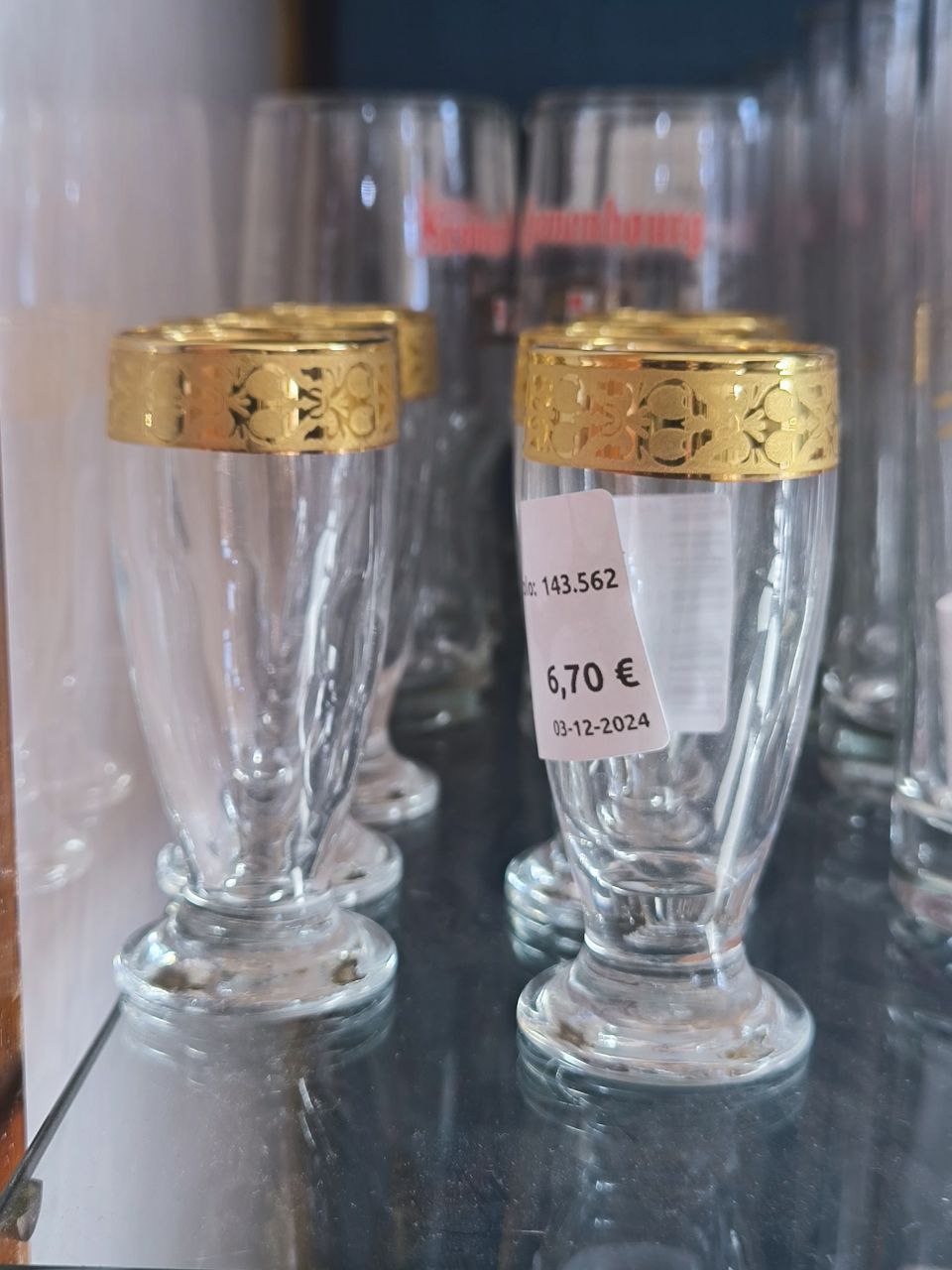 6 BICCHIERINI DA LIQUORE 
BORDO ORO