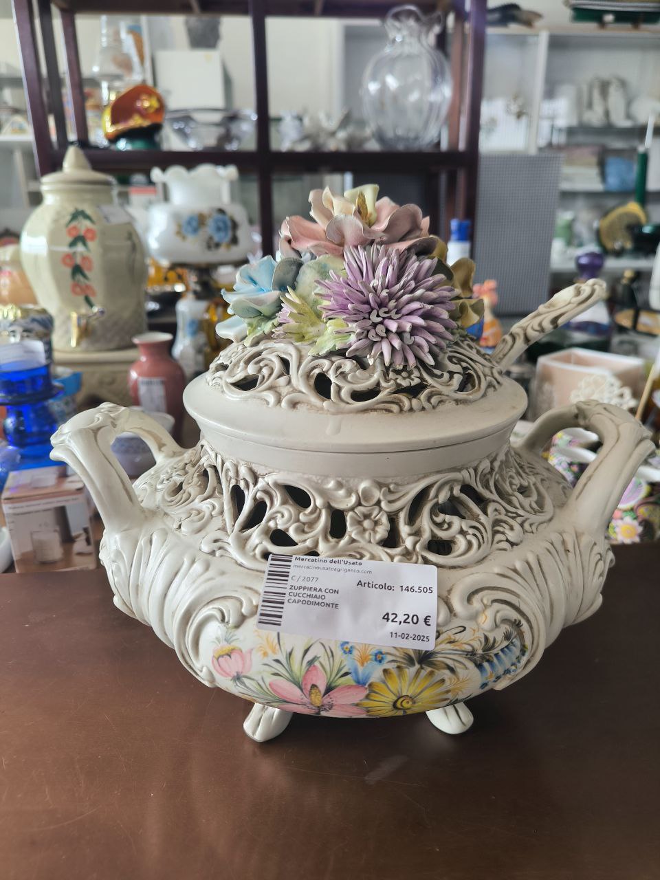 Zuppiera Con Cucchiaio Capodimonte