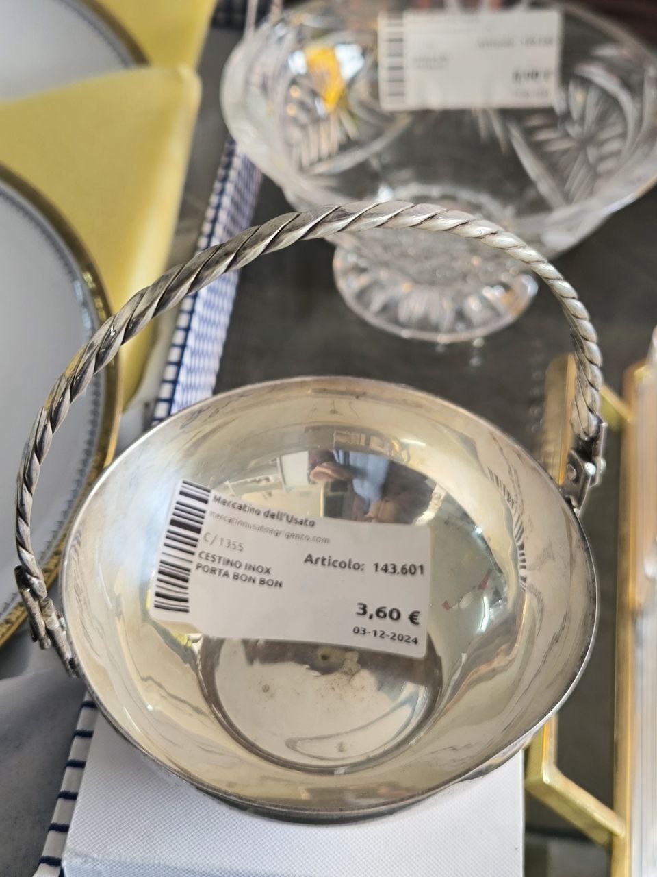 Cestino Inox Porta Bon Bon