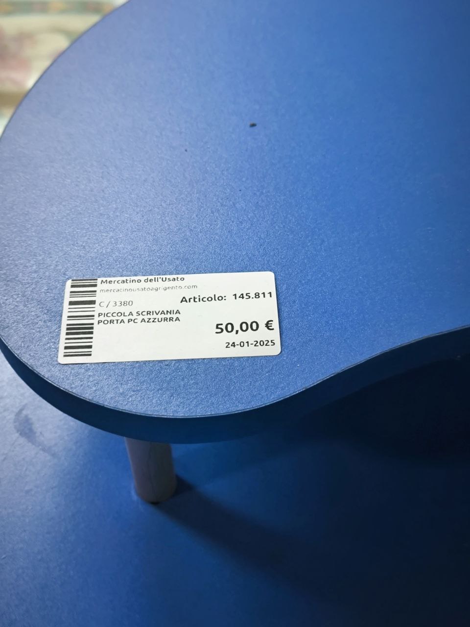Piccola Scrivania Porta Pc Azzurra
