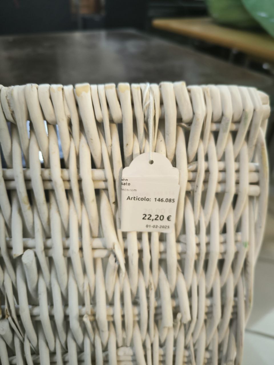Cesta Con Coperchio In Rattan