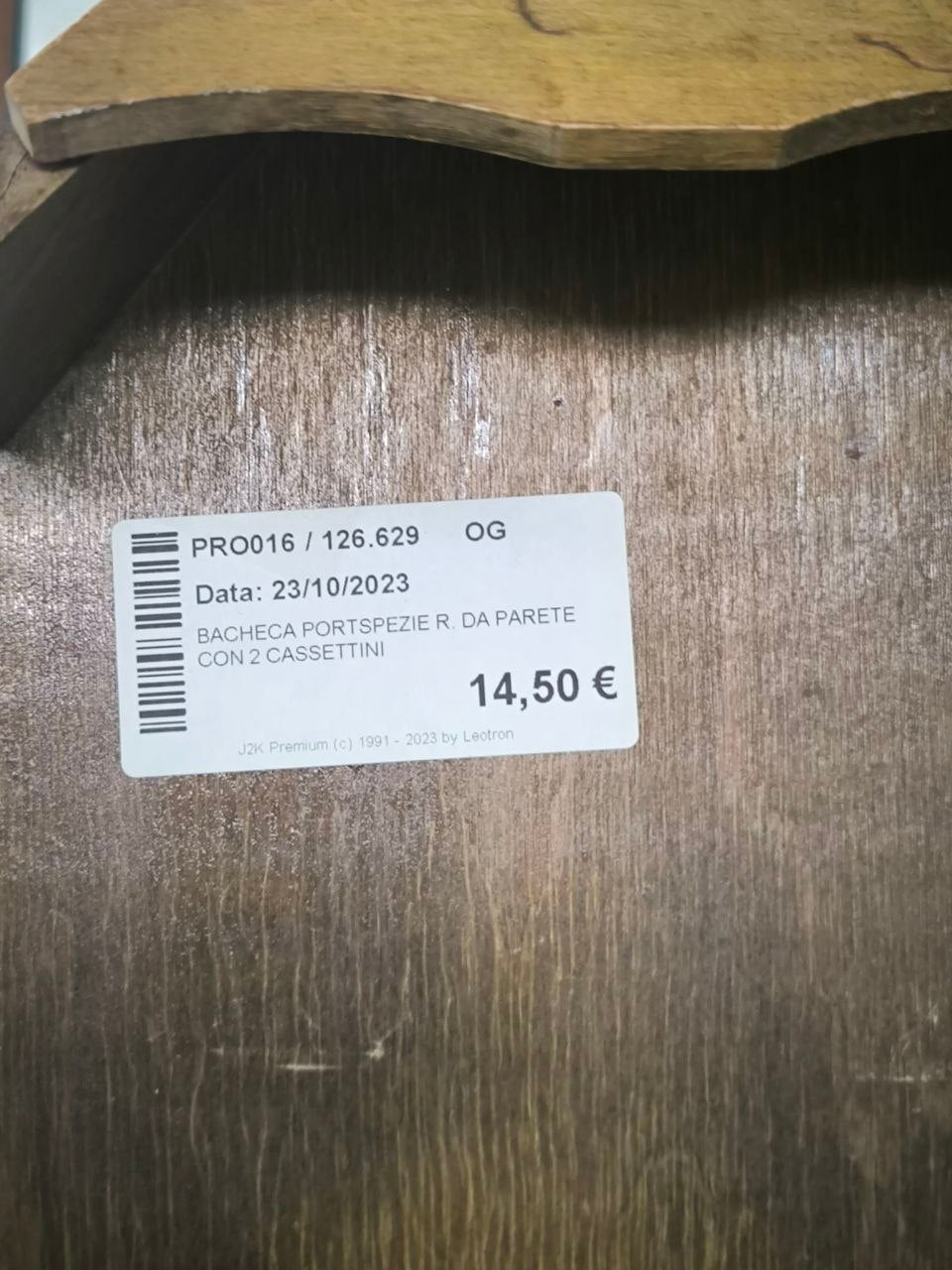 Bacheca Portspezie R. Da Parete Con 2 Cassettini