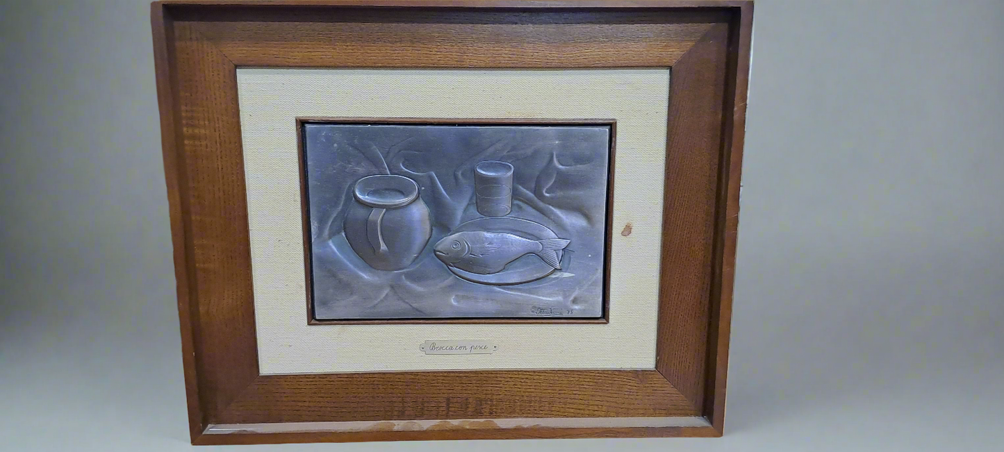 Quadro Medaglione Con Pesce E Brocca Ottaviani