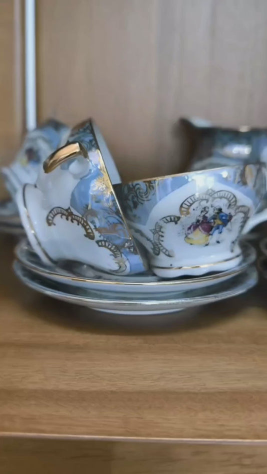 VECCHIO SERVIZIO CAFFÈ BIANCO/AZZURRO