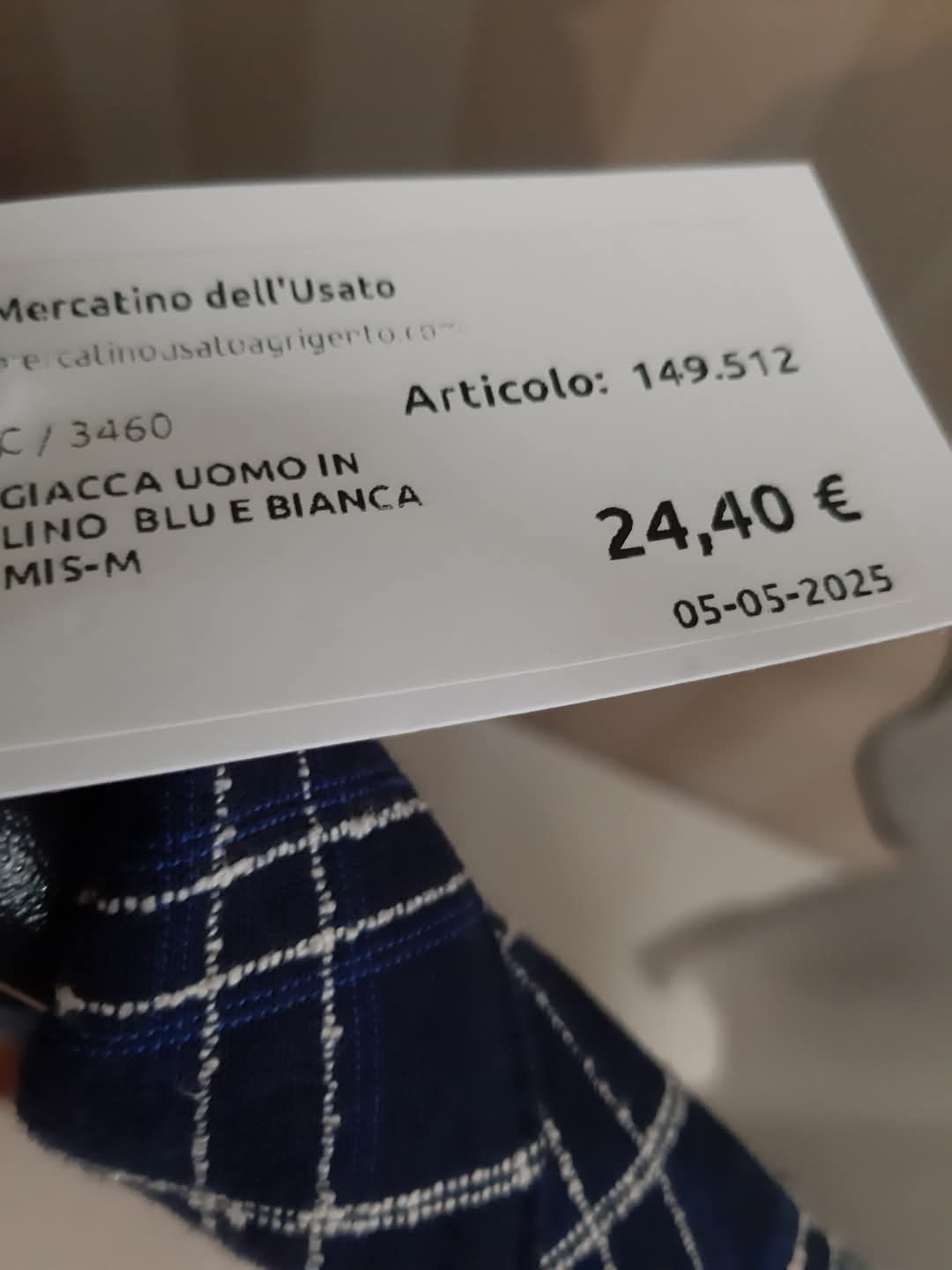 Giacca Uomo In Lino  Blu E Bianca  Mis-m