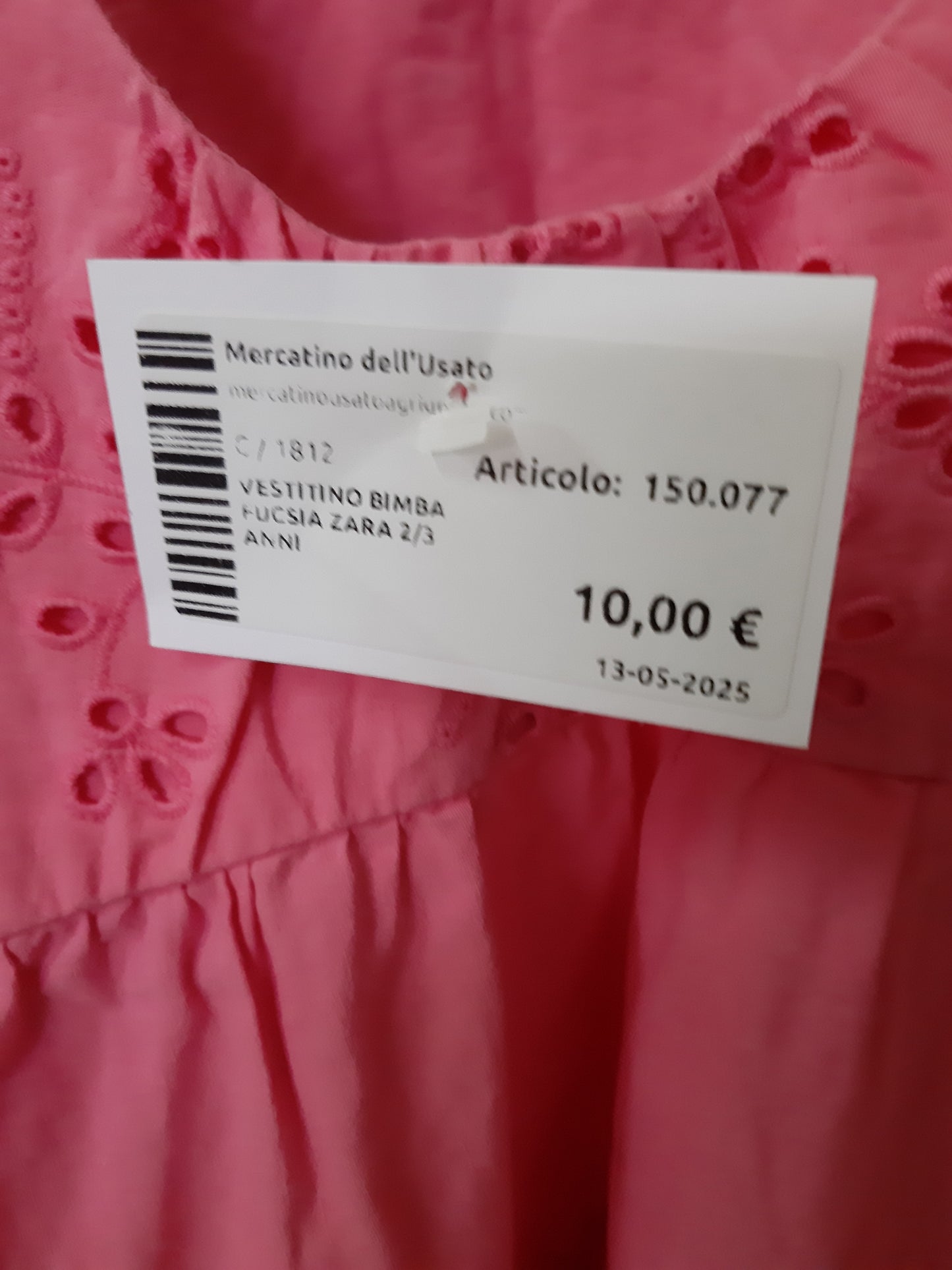 Vestitino Bimba Fucsia Zara 2/3 Anni